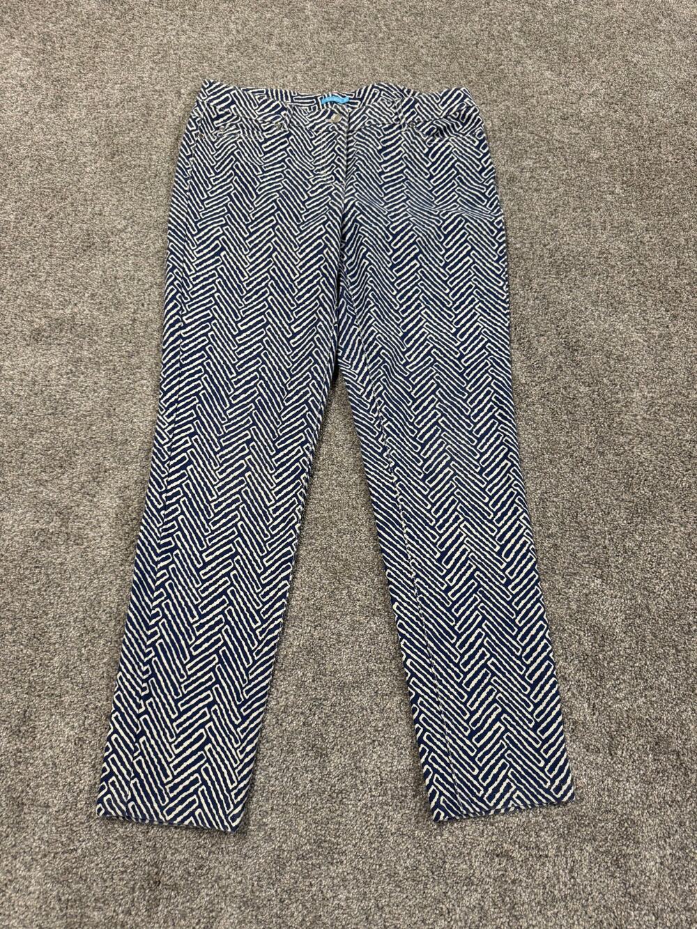J.McLaughlin Women's Navy & White Geometric Print Pants